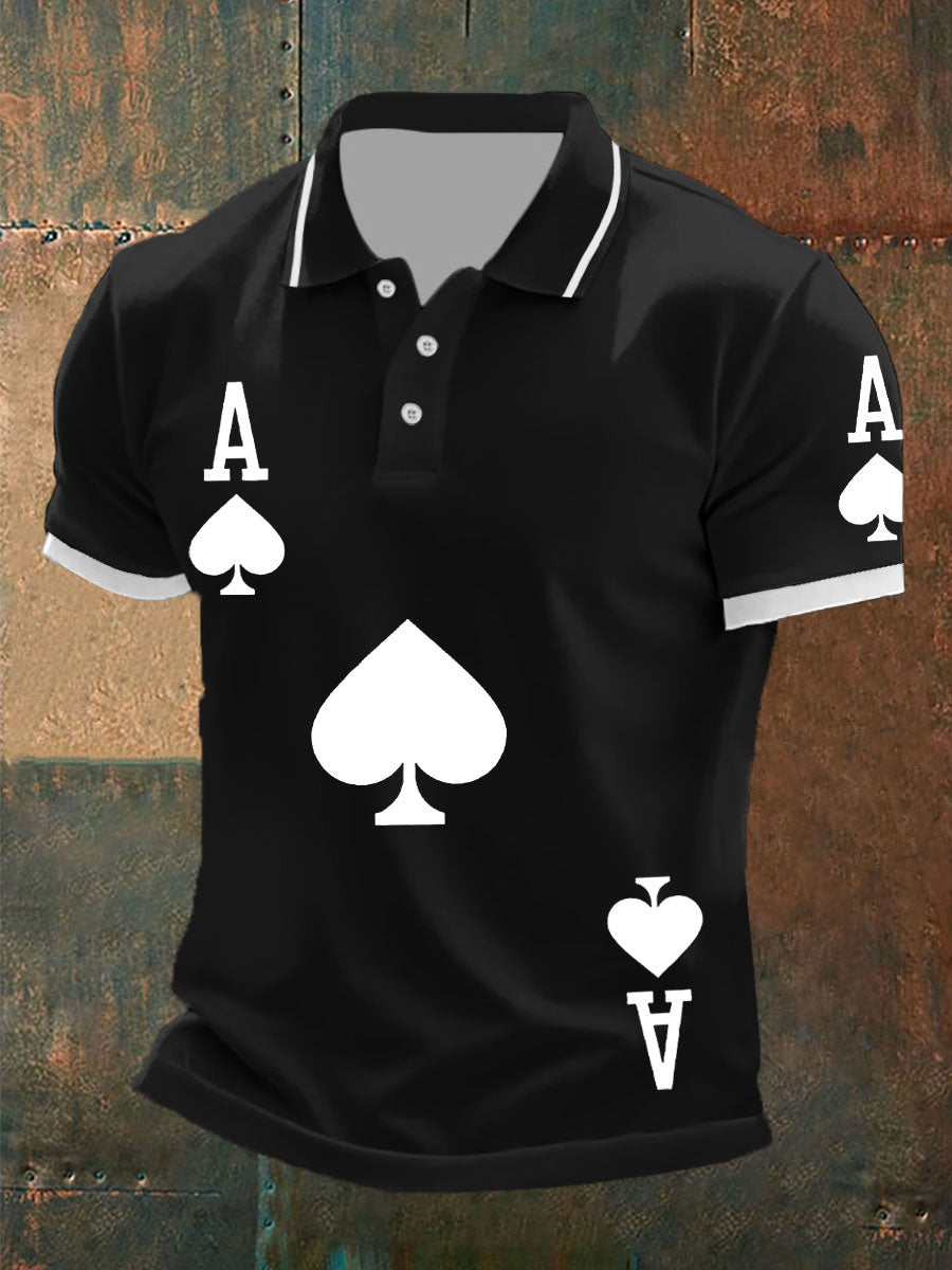 Men's Texas Hold'em Ace of Spades tops