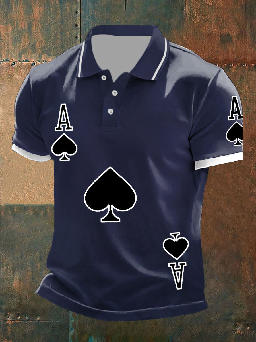 Men's Texas Hold'em Ace of Spades tops