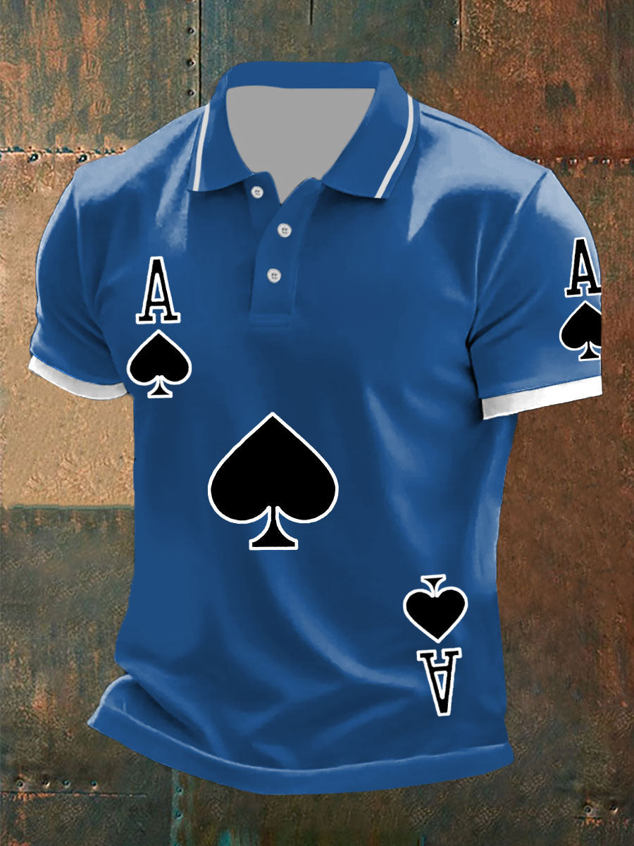 Men's Texas Hold'em Ace of Spades tops