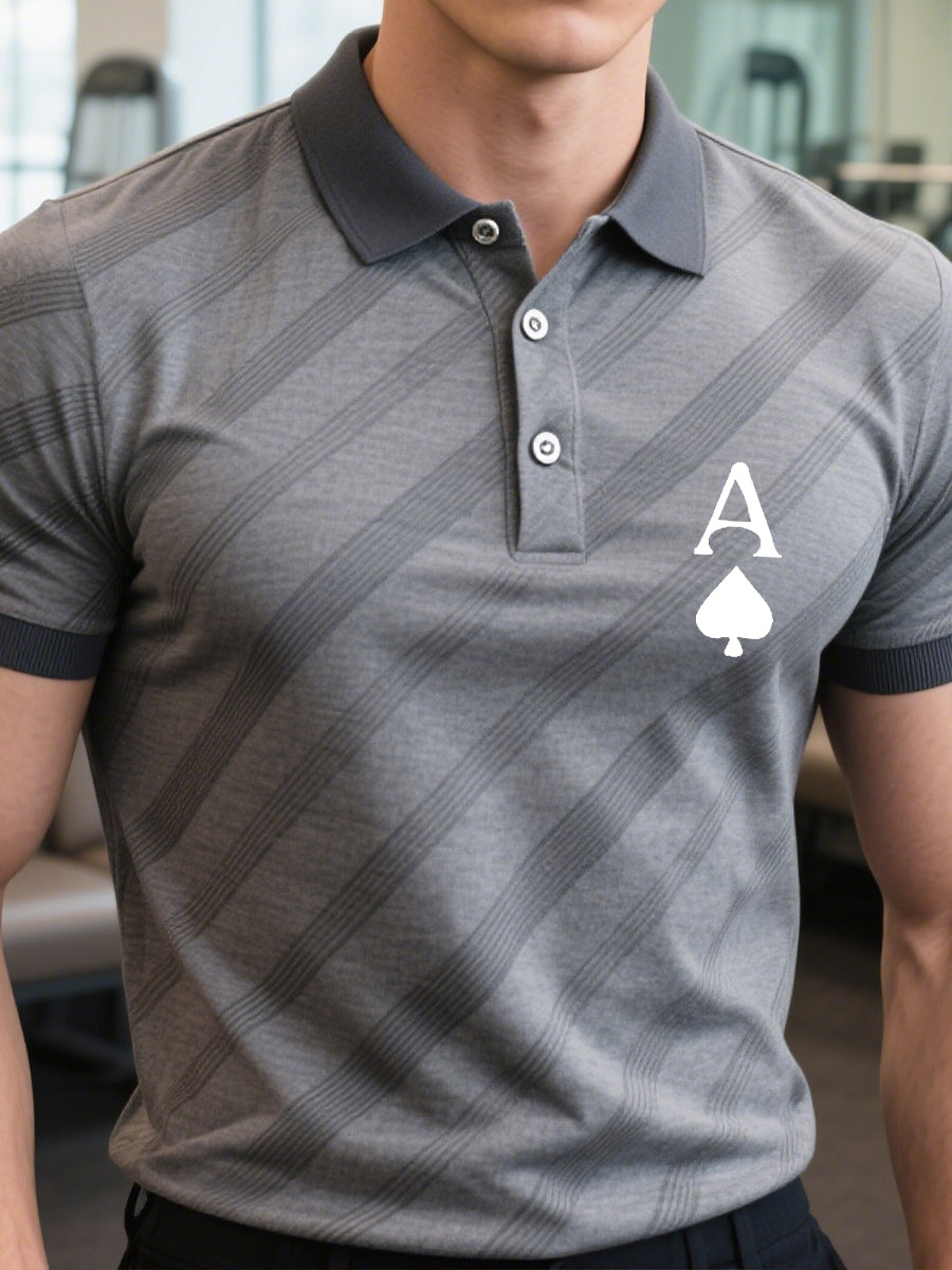 Men's poker business-style T-shirt