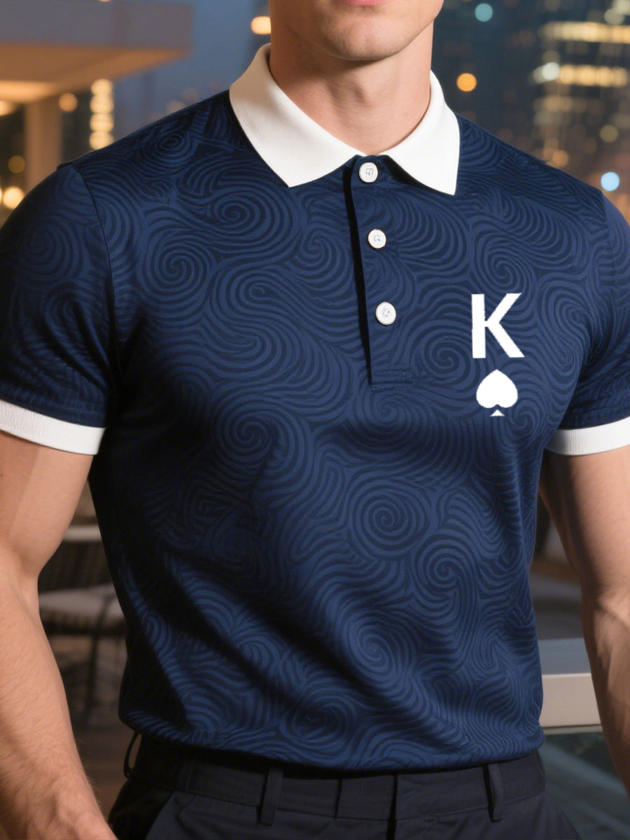 Men's poker business-style T-shirt