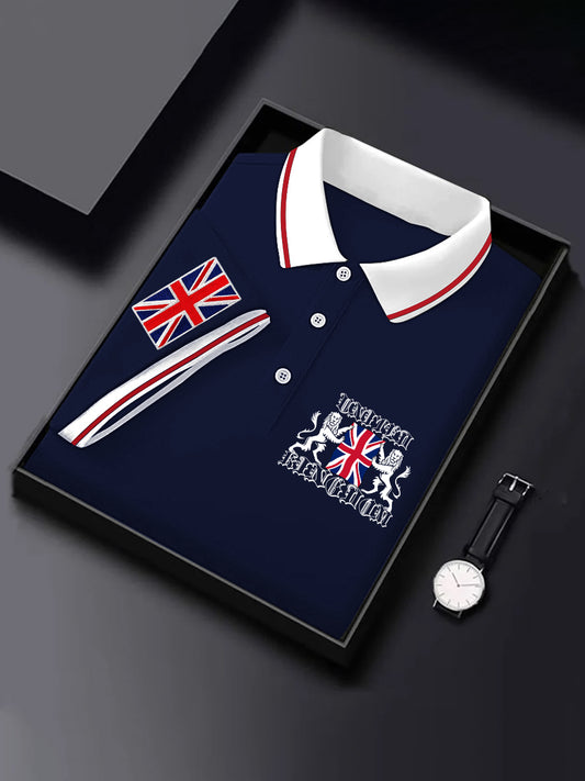 Men's UK Coat of Arms Print Short Sleeve Top