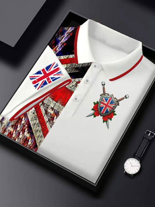Men's Vintage England Flag Casual Shirt