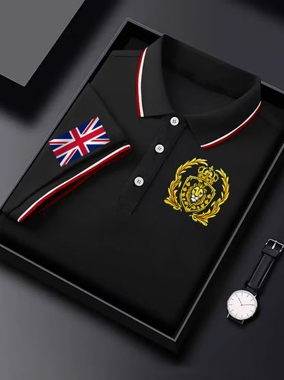 Men's Vintage England Lion Crown Casual Shirt