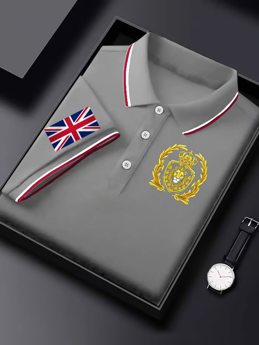 Men's Vintage England Lion Crown Casual Shirt