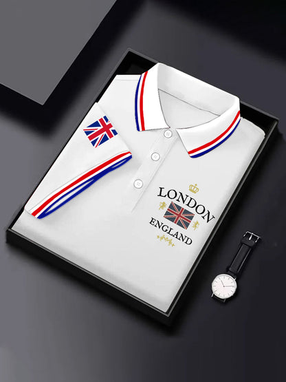 Men's UK Flag London Print Casual Top