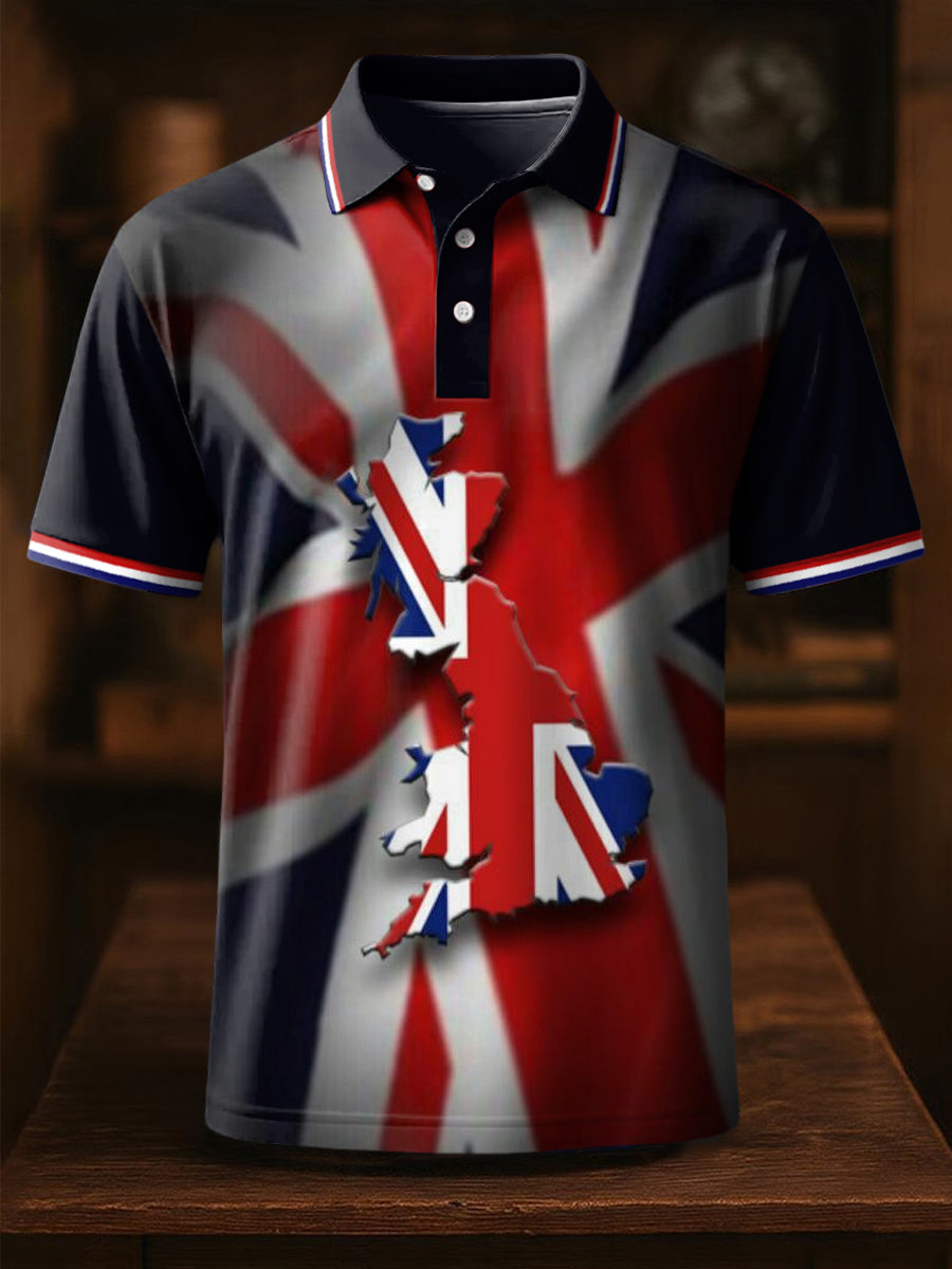 Men's UK Flag Print Casual Top