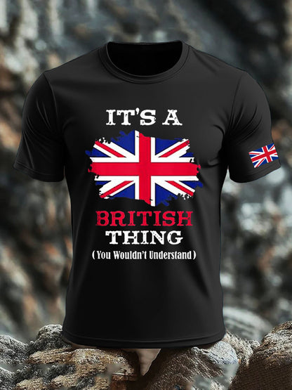 Men's UK Flag Pride Patriotic Printed T-shirt