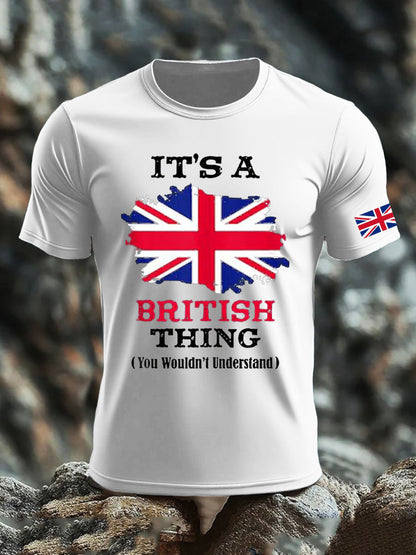 Men's UK Flag Pride Patriotic Printed T-shirt