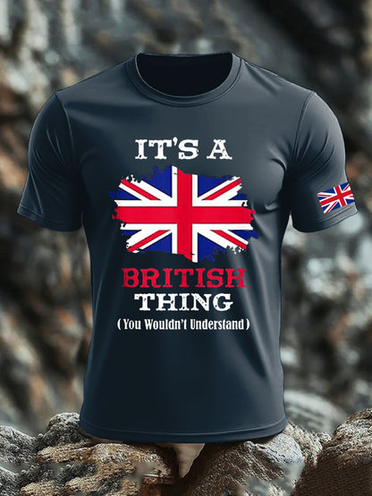 Men's UK Flag Pride Patriotic Printed T-shirt