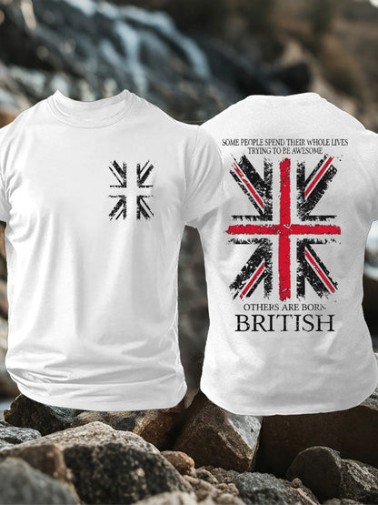 Men's UK Flag Pride Patriotic Printed T-shirt