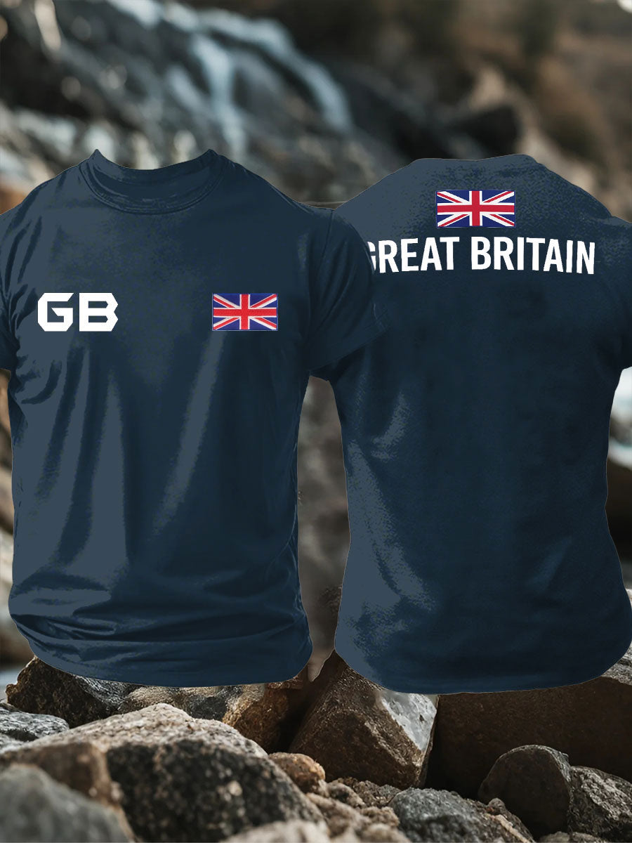 Men's UK Flag Pride Patriotic Printed T-shirt