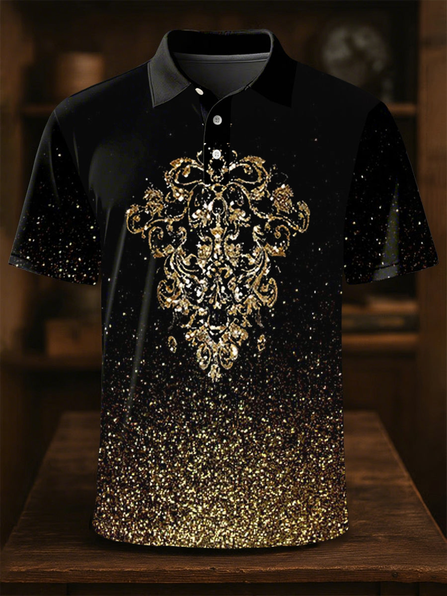 Men's Business Art Print Short Sleeve Shirt