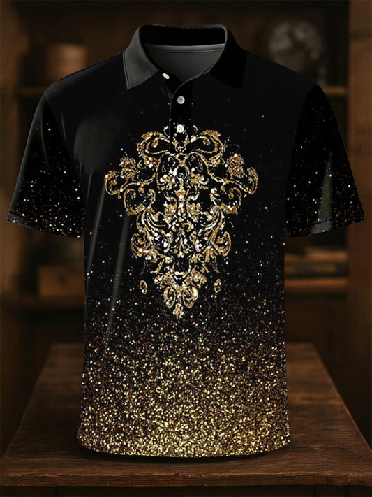 Men's Business Art Print Short Sleeve Shirt