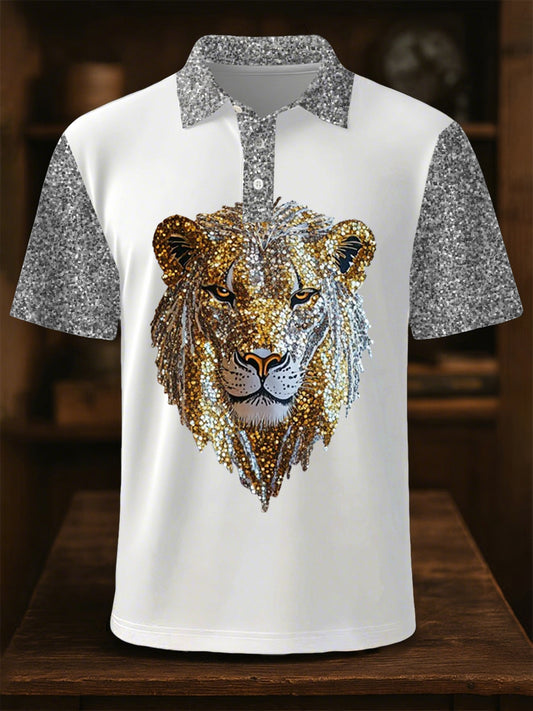 Men's Business Animal Art Print Short Sleeve Shirt