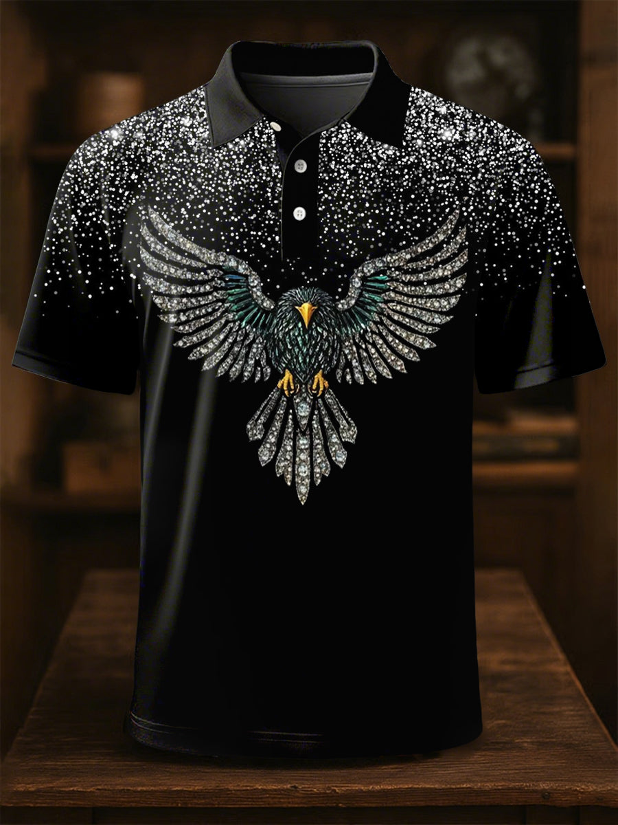 Men's Business Animal Art Print Short Sleeve Shirt