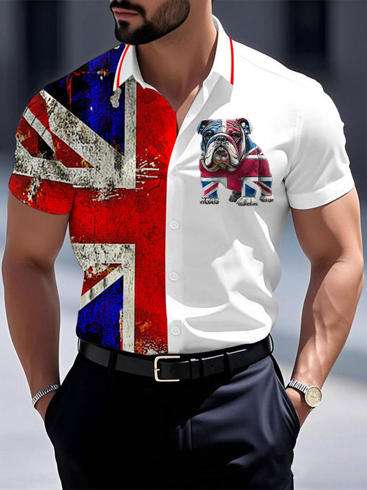 Men's Vintage England Flag Casual Shirt