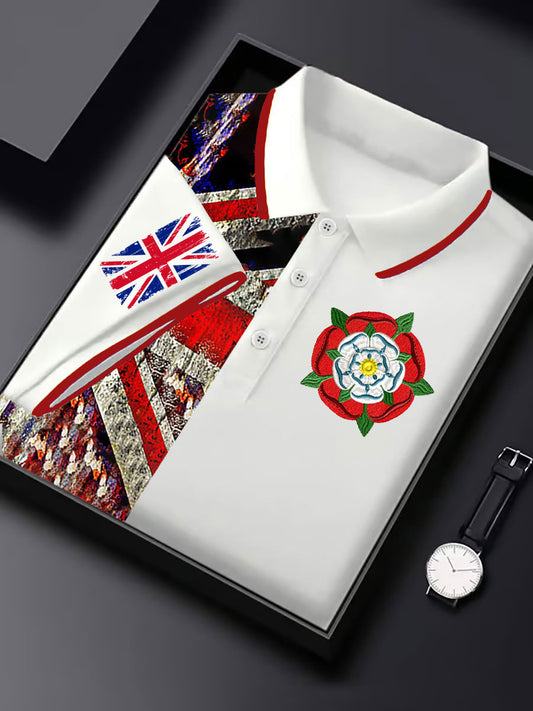 Men's Tudor rose Casual Business Short Sleeve T-shirt