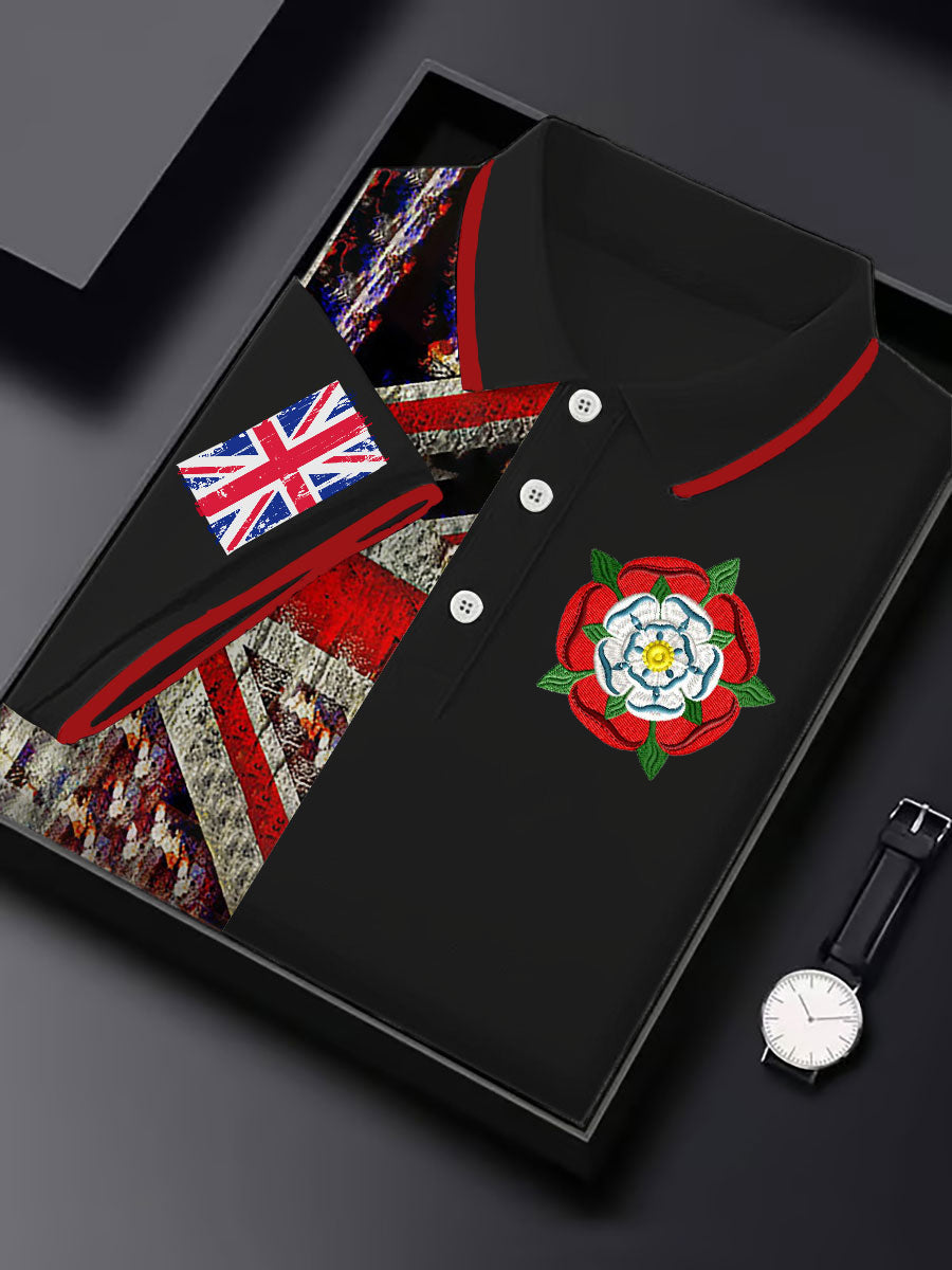 Men's Tudor rose Casual Business Short Sleeve T-shirt