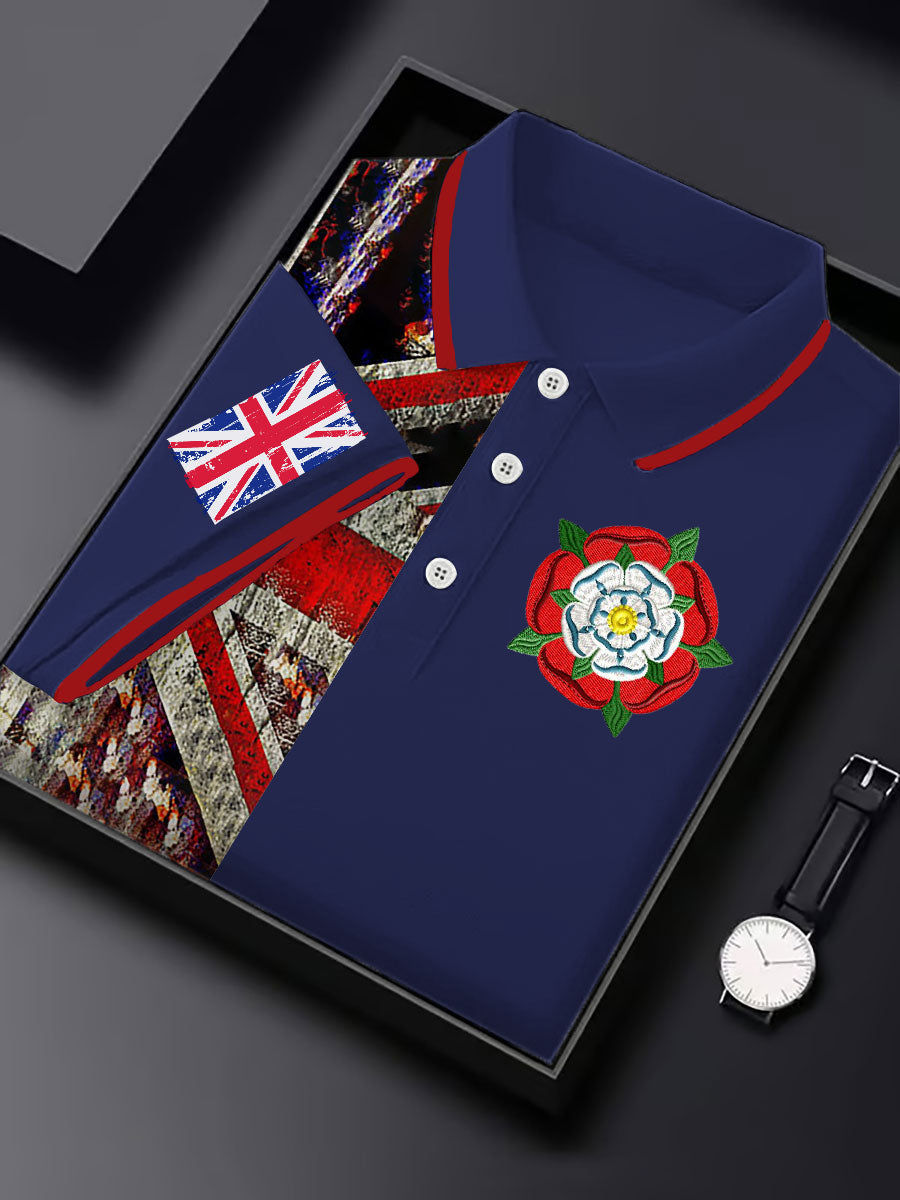 Men's Tudor rose Casual Business Short Sleeve T-shirt