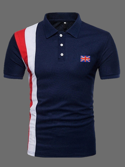 Men's UK Flag Stripes Print Casual Top