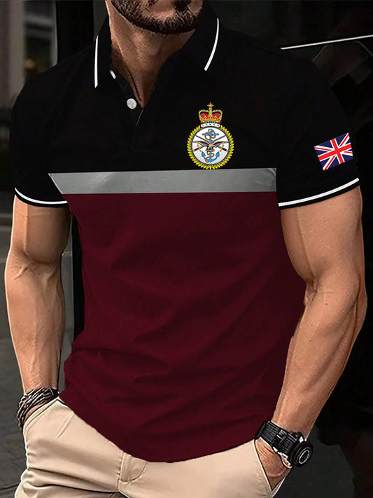 Men's BRITISH ARMED FORCES Print Casual Short Sleeve Top