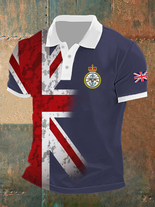 Men's BRITISH ARMED FORCES Print Casual Short Sleeve Top