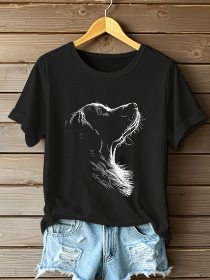 Women's Golden Retriever Printed Casual T-shirt