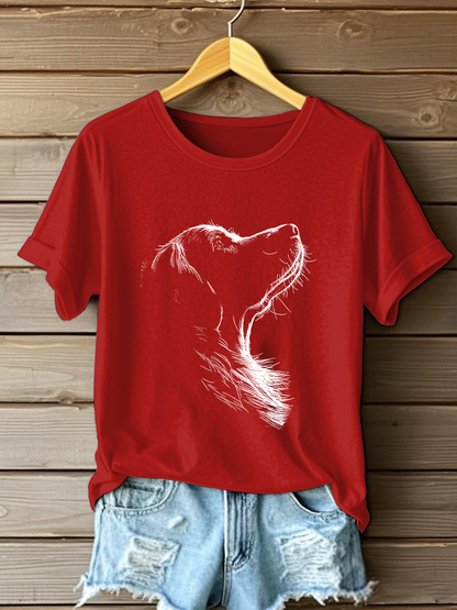 Women's Golden Retriever Printed Casual T-shirt