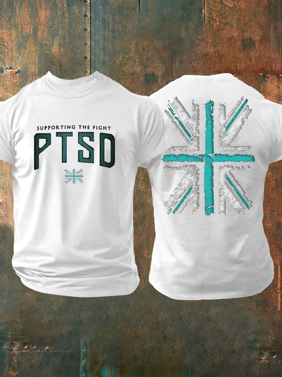 Men's UK PTSD Awareness Veteran Printed T-shirt