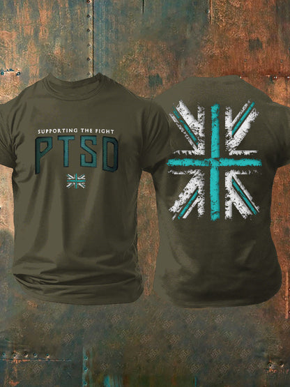 Men's UK PTSD Awareness Veteran Printed T-shirt