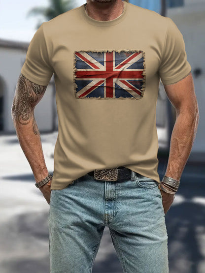 Men's UK Patriotic Flag Printed T-shirt