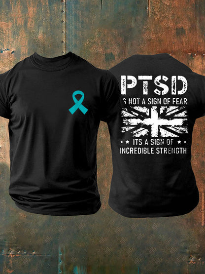 Men's PTSD Awareness Veteran Printed T-shirt