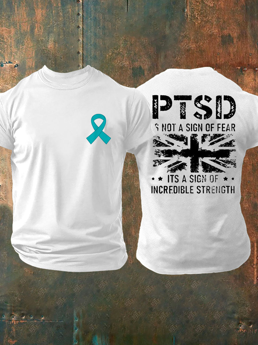 Men's PTSD Awareness Veteran Printed T-shirt