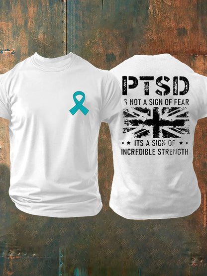 Men's PTSD Awareness Veteran Printed T-shirt