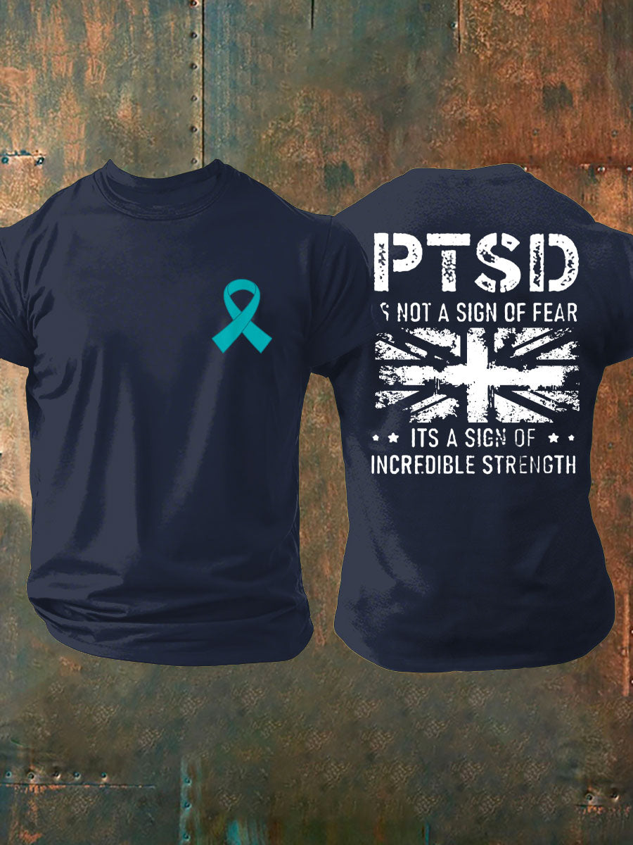 Men's PTSD Awareness Veteran Printed T-shirt