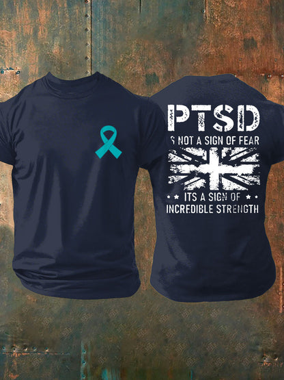 Men's PTSD Awareness Veteran Printed T-shirt