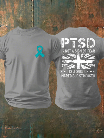 Men's PTSD Awareness Veteran Printed T-shirt
