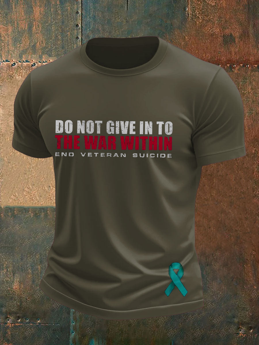 Men's Veteran Suicide Lives Matter Printed T-shirt