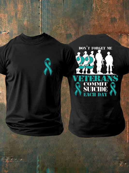 Men's Veteran PTSD Awareness Printed T-shirt