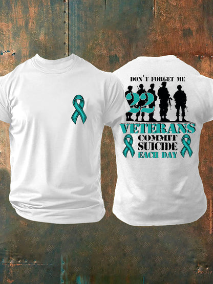Men's Veteran PTSD Awareness Printed T-shirt