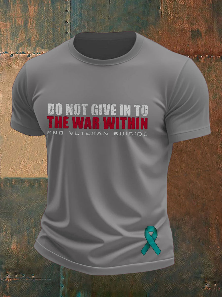 Men's Veteran Suicide Lives Matter Printed T-shirt