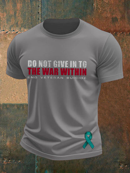 Men's Veteran Suicide Lives Matter Printed T-shirt