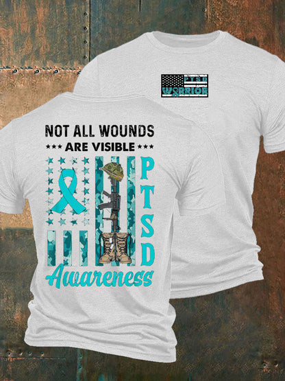 Men's Veteran PTSD Awareness Printed T-shirt