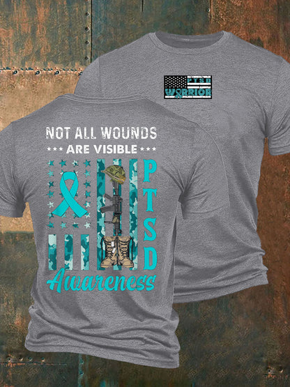 Men's Veteran PTSD Awareness Printed T-shirt