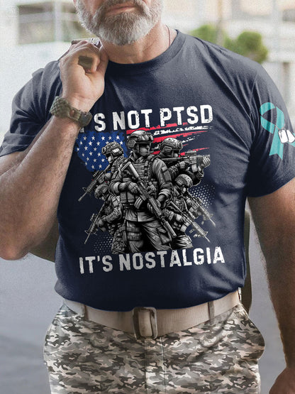 Men's PTSD Awareness Veteran Printed T-shirt