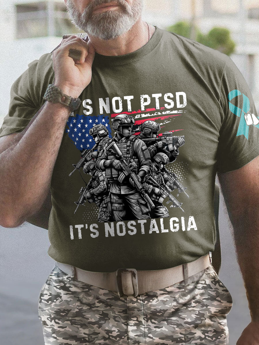 Men's PTSD Awareness Veteran Printed T-shirt