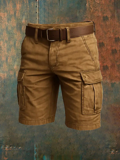 Men's Retro Vacation Business Art Print Casual Shorts