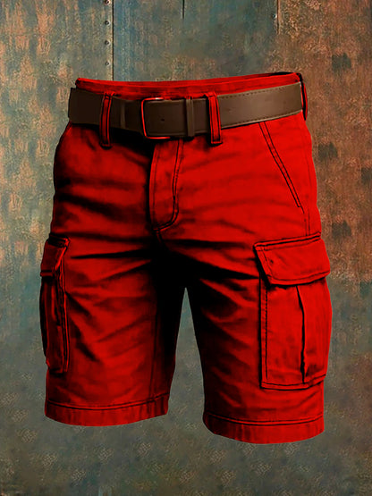 Men's Retro Vacation Business Art Print Casual Shorts