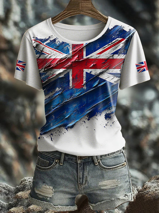 Women's UK Flag Printed T-shirt